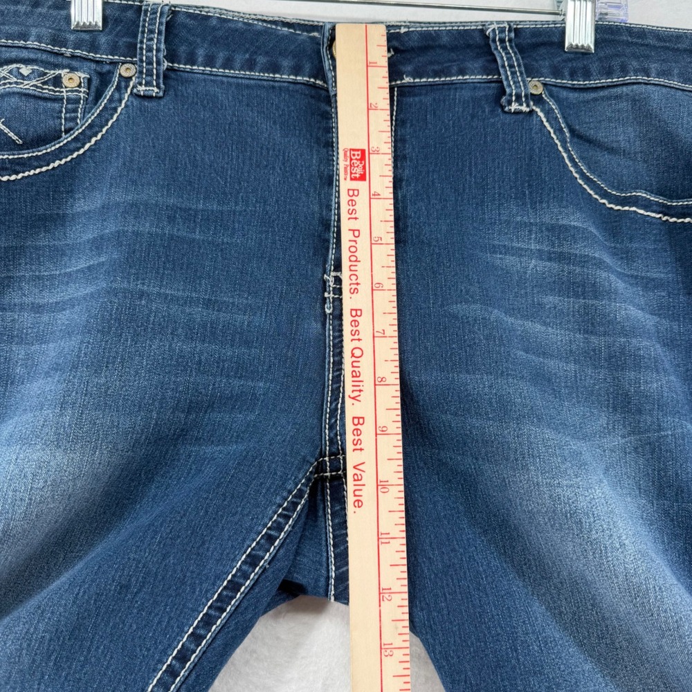 Love Indigo Premium Capri Jeans Women 16P Blue Fleur De Lis Embellished Y2K - Picture 4 of 10
